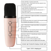 Portable RGB Lighting Effect Bluetooth Speaker Home Mini Karaoke Audio, Style: Speaker(Pink)
