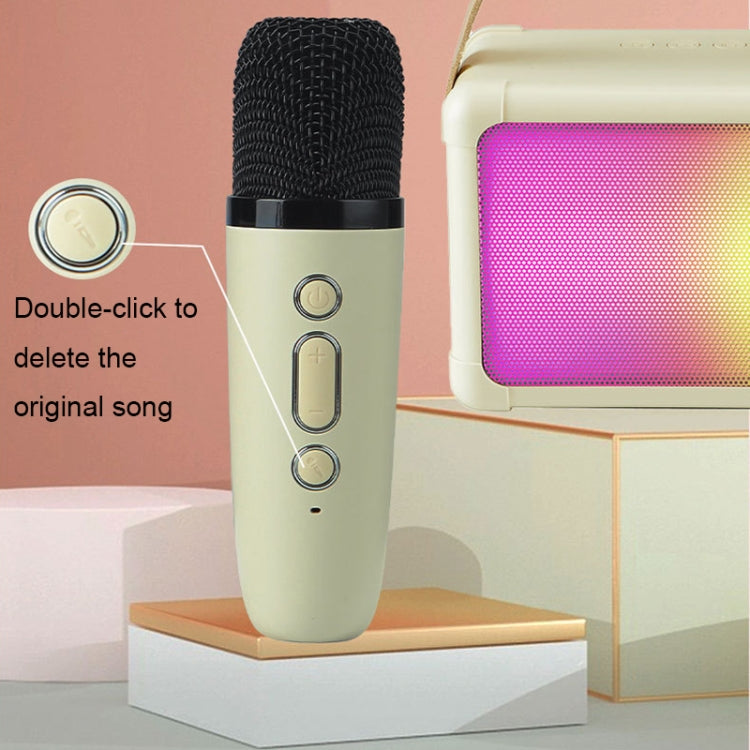 Portable RGB Lighting Effect Bluetooth Speaker Home Mini Karaoke Audio, Style: Dual Microphone+Speaker(Beige) - Microphone by PMC TechLife | Online Shopping South Africa | PMC TechLife | Buy Now Pay Later Mobicred