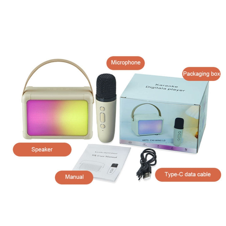 Portable RGB Lighting Effect Bluetooth Speaker Home Mini Karaoke Audio, Style: Speaker(Pink)