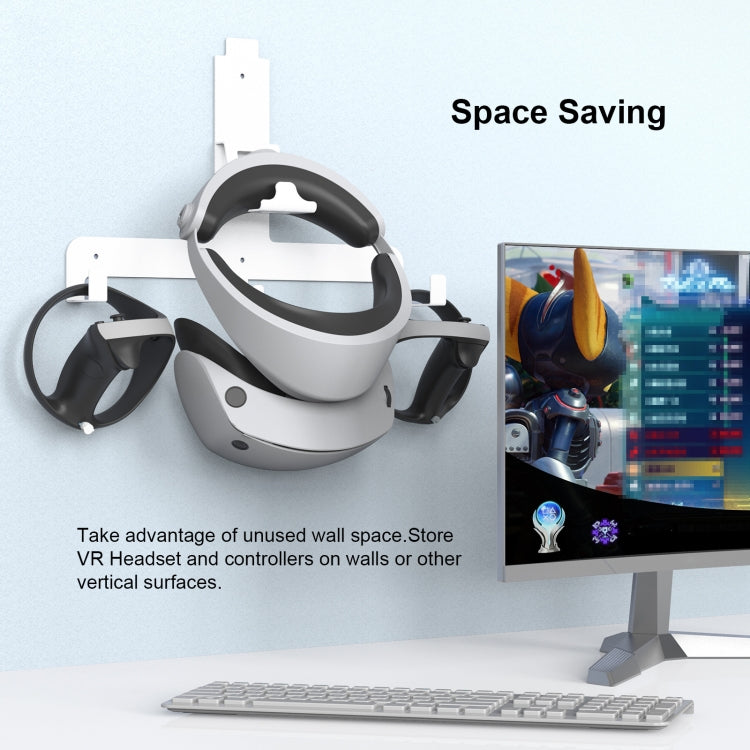 JYS JYS-P5158 For PS5 VR2 Wall Storage Bracket Helmet/Headset/Handle/Remote Control Wall Storage Storage Shelf(White) - free shipping - PMC Jewellery - Order now!