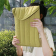 9.7-11 inch Flat Cotton Embroidery Inner Bag Lightweight Space Cotton Protective Case(Yellow Green) - 10 - 11 inch by PMC TechLife | Online Shopping South Africa | PMC TechLife | Buy Now Pay Later Mobicred