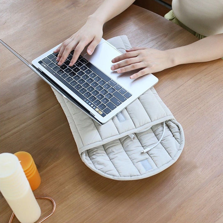 9.7-11 inch Flat Cotton Embroidery Inner Bag Lightweight Space Cotton Protective Case(Yellow Green) - 10 - 11 inch by PMC TechLife | Online Shopping South Africa | PMC TechLife | Buy Now Pay Later Mobicred