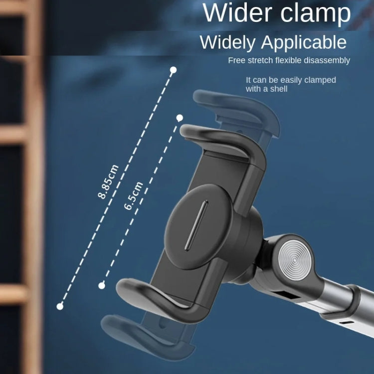 Mobile Live Piercing Bracket Aluminum Alloy 360 Degree Rotation Telescopic Adjustment Bedside Desktop Live Bracket(Gray) - free shipping - PMC Jewellery - Order now!