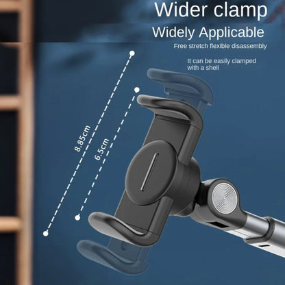Mobile Live Piercing Bracket Aluminum Alloy 360 Degree Rotation Telescopic Adjustment Bedside Desktop Live Bracket(Gray) - free shipping - PMC Jewellery - Order now!