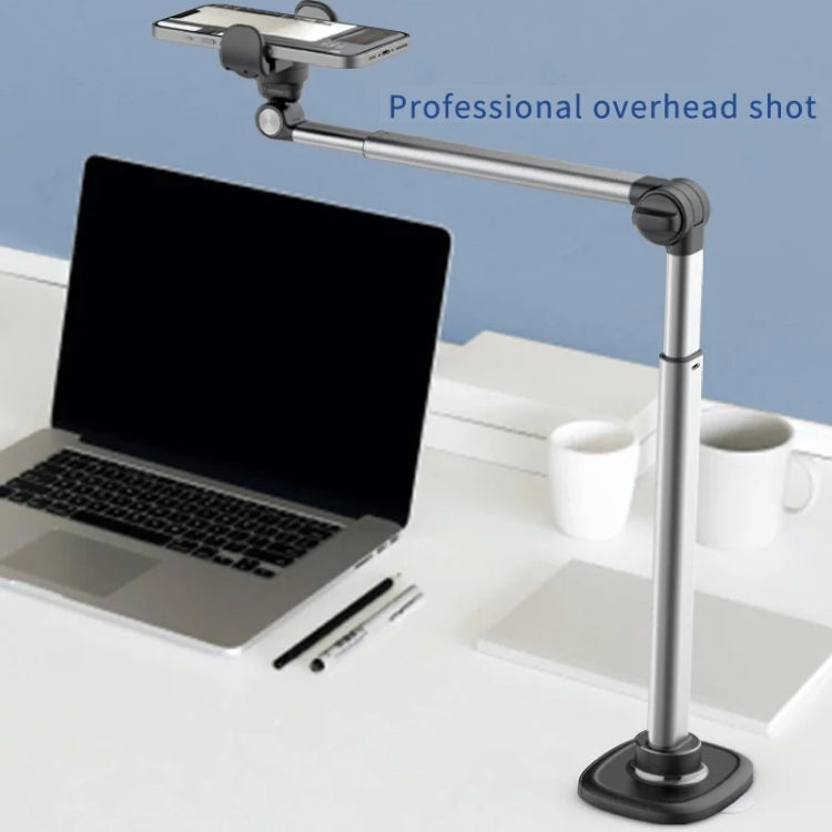 Mobile Live Piercing Bracket Aluminum Alloy 360 Degree Rotation Telescopic Adjustment Bedside Desktop Live Bracket(Gray) - free shipping - PMC Jewellery - Order now!