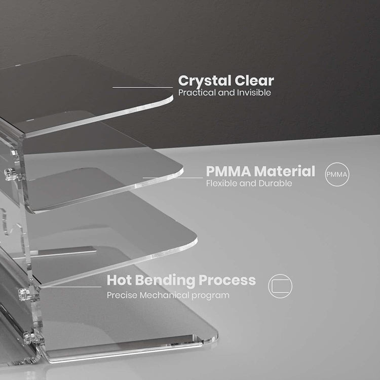 Transparent 3-Layer Acrylic Keyboard Stand Increased Tilt Computer Keyboard Tray(Black) - Other by PMC Jewellery | Online Shopping South Africa | PMC Jewellery | Buy Now Pay Later Mobicred