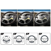 50cm Leather Truck Steering Wheel Cover(Black Line)