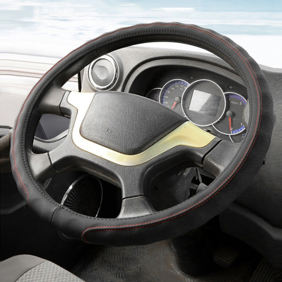 50cm Leather Truck Steering Wheel Cover(Black Line)