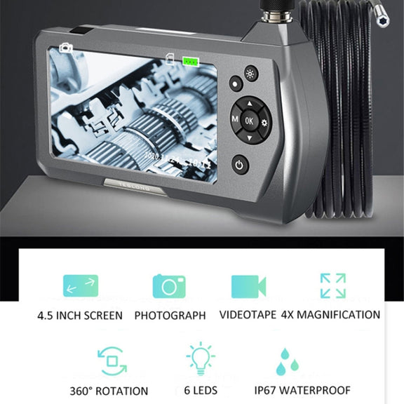 TESLONG NTS450A 4.5-inch Screen Industrial Handheld Endoscope with Light, Speci: 7.6mm Lens-3m