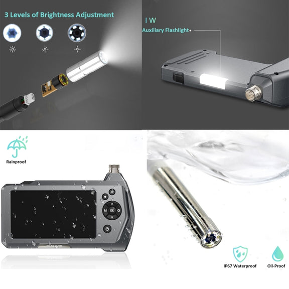TESLONG NTS450A 4.5-inch Screen Industrial Handheld Endoscope with Light, Speci: 7.6mm Lens-5m