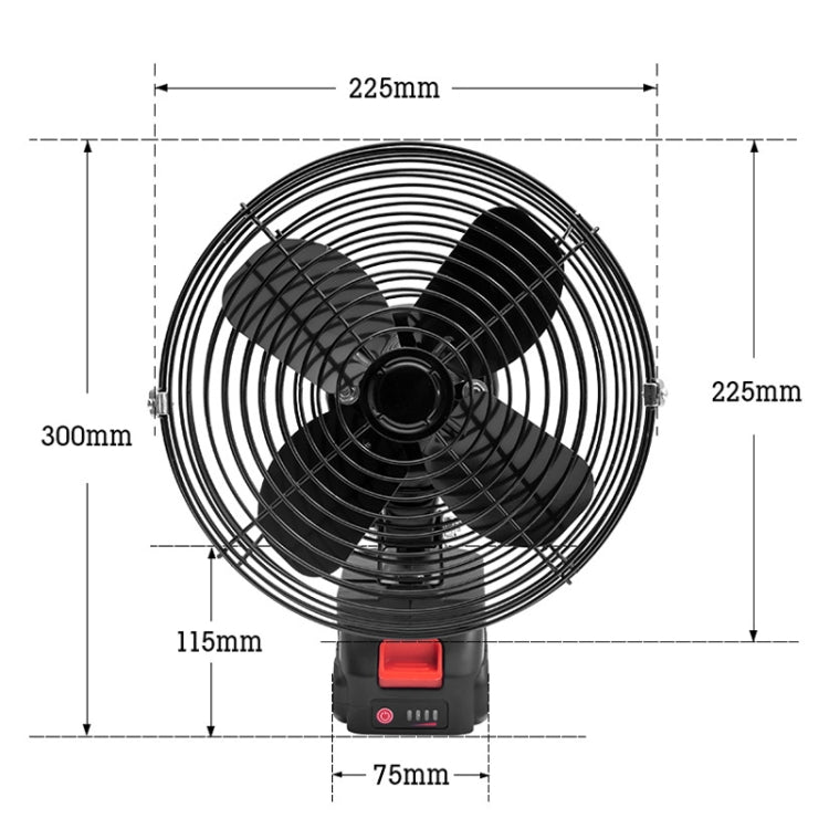 HILDA Portable Powerful Fan Outdoor Hair Dryer, With EU Plug Adaptor, Style: 6 inch With 1 Battery (1500mAh)
