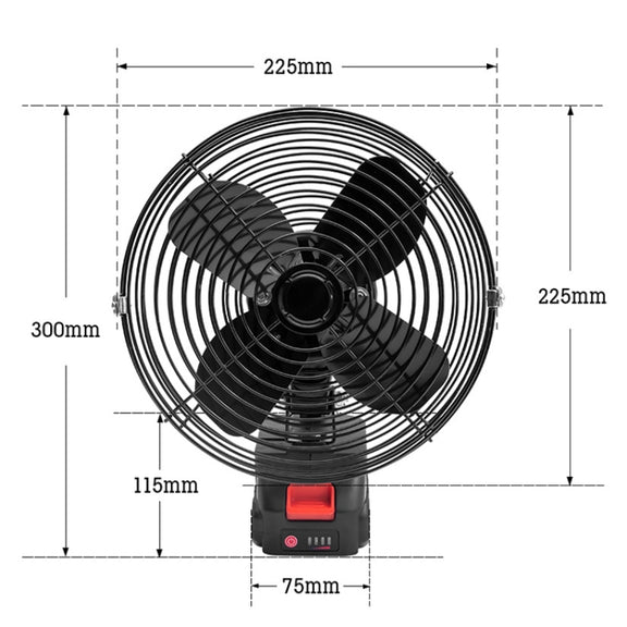 HILDA Portable Powerful Fan Outdoor Hair Dryer, With US Plug Adaptor, Style: 8 inch With 2 Battery(1500mAh)