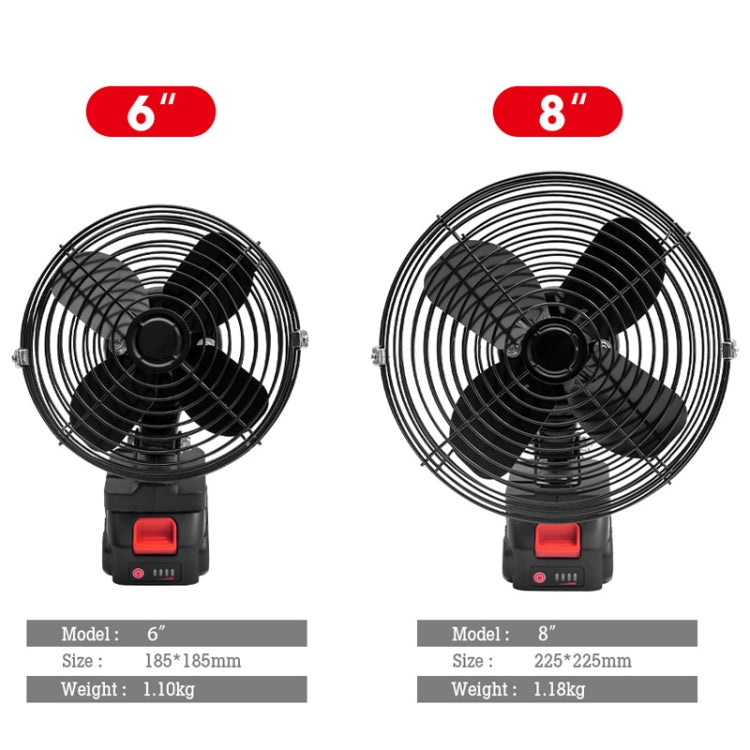 HILDA Portable Powerful Fan Outdoor Hair Dryer, With US Plug Adaptor, Style: 6 inch With 1 Battery(1500mAh)