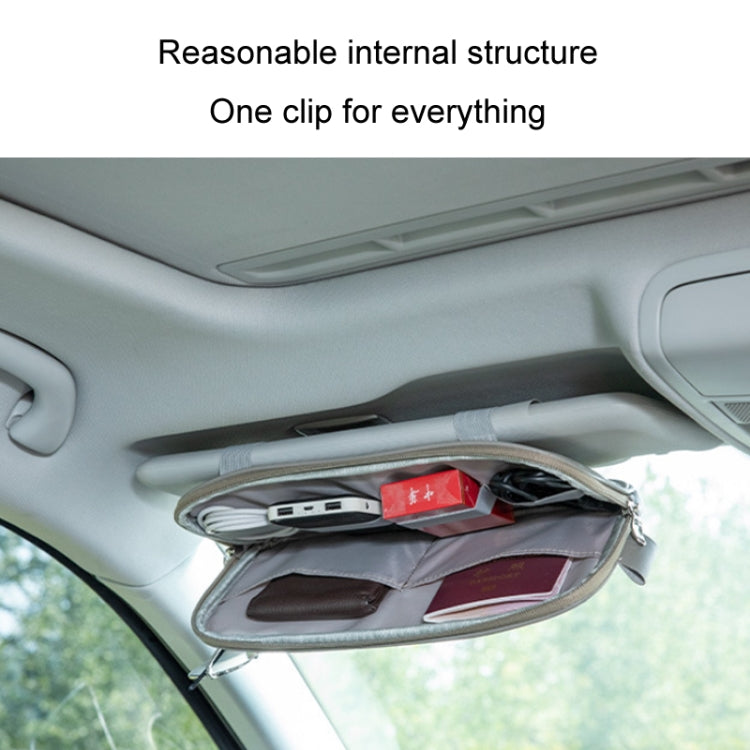 Car Driver License Storage Bag Sun Visor Sunglasses Card Holder, Color: Beige - free shipping - PMC TechLife - Order now!