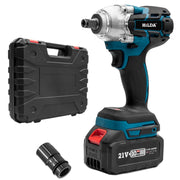 HILDA Motorized Wrenches Lithium Repair Parts With 22mm Socket, EU Plug, Model: Blue With 1 Battery+1 Charger(3000mAh)