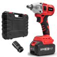 HILDA Motorized Wrenches Lithium Repair Parts With 22mm Socket, EU Plug, Model: Red With 1 Battery+1 Charger (3000mAh) - free shipping - PMC TechLife - Order now!