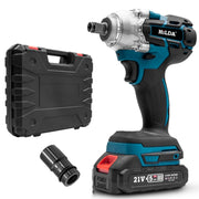 HILDA Motorized Wrenches Lithium Repair Parts With 22mm Socket, US Plug, Model: Blue With 1 Battery+1 Charger(1500mAh)
