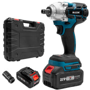 HILDA Motorized Wrenches Lithium Repair Parts With 22mm Socket, US Plug, Model: Blue With 2 Battery+1 Charger(3000mAh)