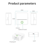 X6 200DPI Student Homework Printer Bluetooth Inkless Pocket Printer White 5 Printer Papers+5 Stickers