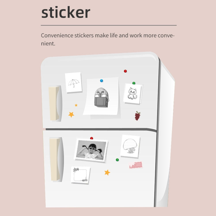 X6 200DPI Student Homework Printer Bluetooth Inkless Pocket Printer Pink 5 Printer Papers+5 Sickers+3 Color Papers