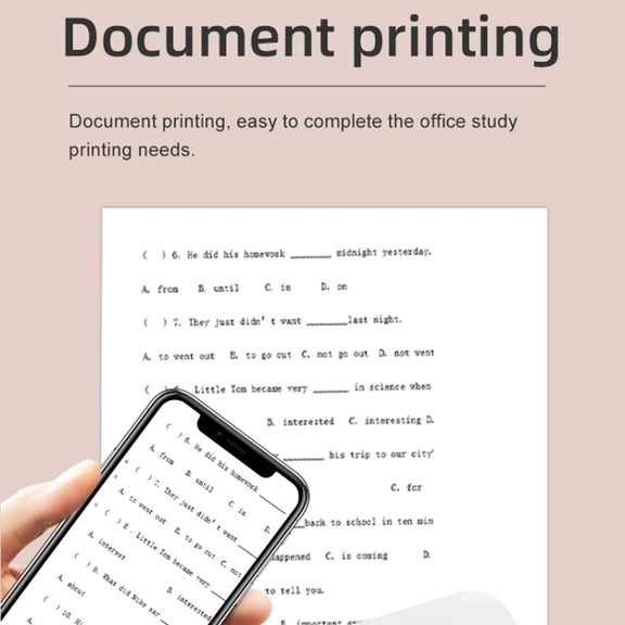 X6 200DPI Student Homework Printer Bluetooth Inkless Pocket Printer White Printing Paper x1