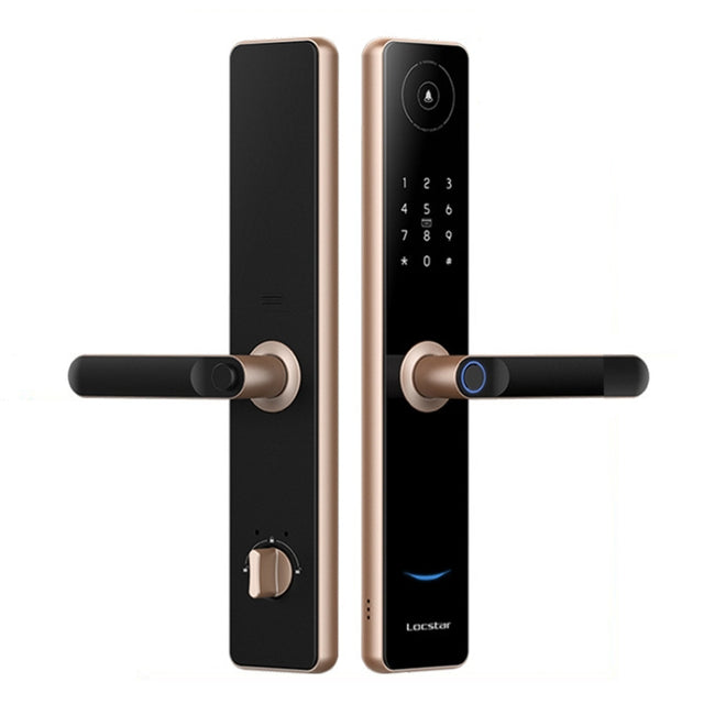 A60 Smart Fingerprint Password Door Lock With Doorbell, Spec: Basic Version Gold
