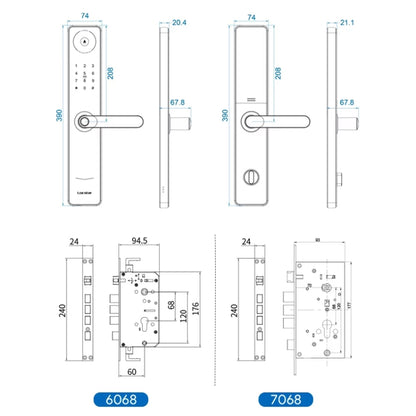 A60 Smart Fingerprint Password Door Lock With Doorbell, Spec: Tuya APP Version Gold - Door Lock by PMC Jewellery | Online Shopping South Africa | PMC Jewellery | Buy Now Pay Later Mobicred