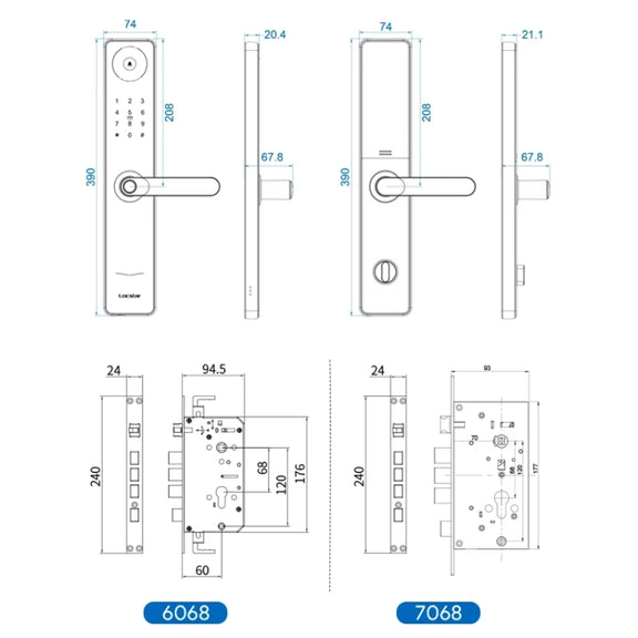 A60 Smart Fingerprint Password Door Lock With Doorbell, Spec: Basic Version Gold