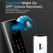 A60 Smart Fingerprint Password Door Lock With Doorbell, Spec: Basic Version Gray