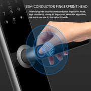A60 Smart Fingerprint Password Door Lock With Doorbell, Spec: Tuya APP Version Gray