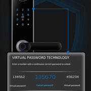 A60 Smart Fingerprint Password Door Lock With Doorbell, Spec: Basic Version Gold