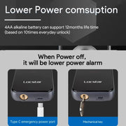 A60 Smart Fingerprint Password Door Lock With Doorbell, Spec: Tuya APP Version Gray
