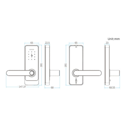 C89 Smart Fingerprint Password Lock Home Indoor Door TUYA System Lock(Silver) - Door Lock by PMC Jewellery | Online Shopping South Africa | PMC Jewellery | Buy Now Pay Later Mobicred