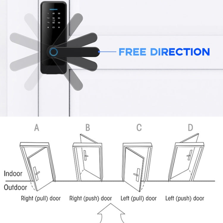 C89 Smart Fingerprint Password Lock Home Indoor Door TUYA System Lock(Silver) - Door Lock by PMc TechLife | Online Shopping South Africa | PMc TechLife | Buy Now Pay Later Mobicred
