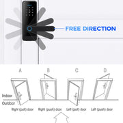 C89 Smart Fingerprint Password Lock Home Indoor Door TUYA System Lock(Silver)