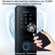 C89 Smart Fingerprint Password Lock Home Indoor Door TUYA System Lock(Silver)