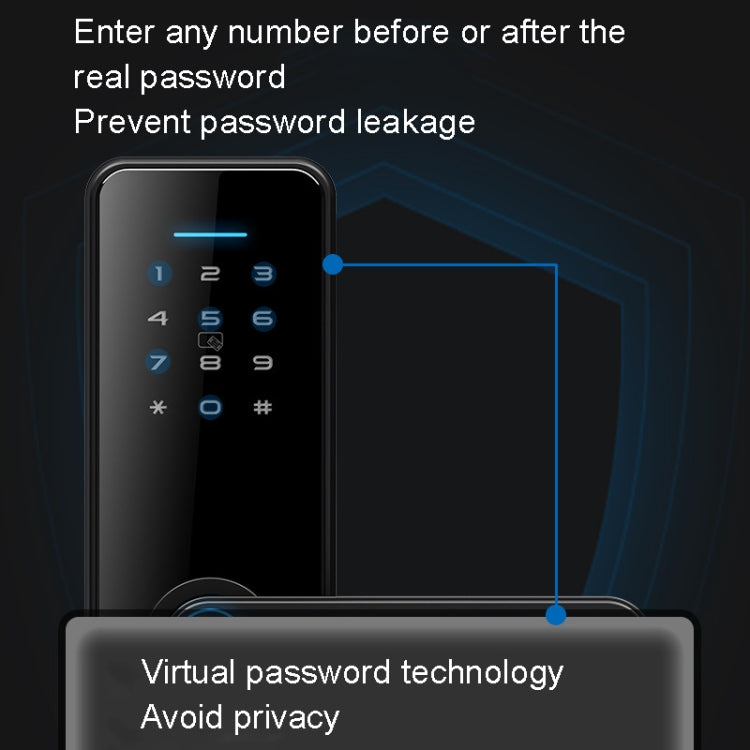 C89 Smart Fingerprint Password Lock Home Indoor Door TUYA System Lock(Silver)