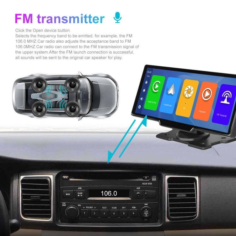 Car 10.26 Inch Portable Wireless CarPlay Display Android Auto Mobile Phone Screen - Car MP3 & MP4 & MP5 by PMC TechLife | Online Shopping South Africa | PMC TechLife | Buy Now Pay Later Mobicred