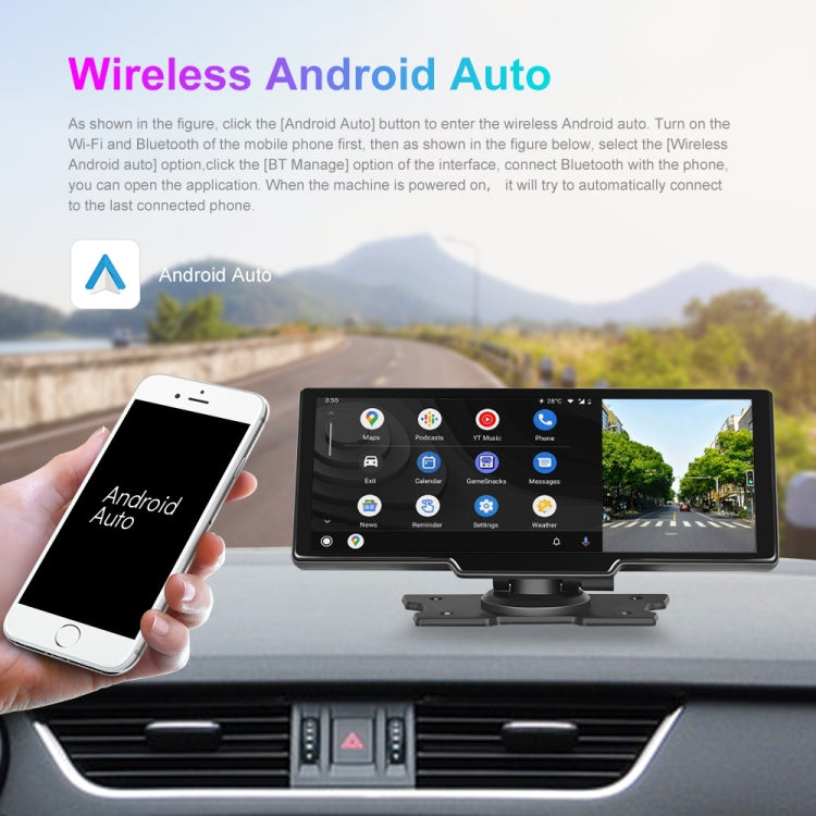 Car 10.26 Inch Portable Wireless CarPlay Display Android Auto Mobile Phone Screen - Car MP3 & MP4 & MP5 by PMC TechLife | Online Shopping South Africa | PMC TechLife | Buy Now Pay Later Mobicred