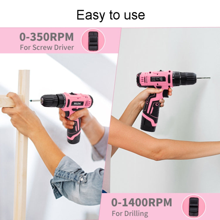 HILDA 12V Cordless Impact Drill Electrical Screwdriver, Plug: UK Plug