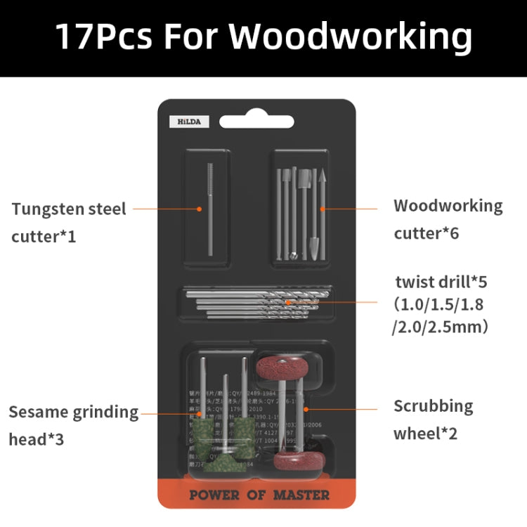 HILDA 17pcs /Set Woodworking Angle Mill Accessories Grinding Accessories Set - Abrasive Tools & Accessories by HILDA | Online Shopping South Africa | PMC Jewellery | Buy Now Pay Later Mobicred
