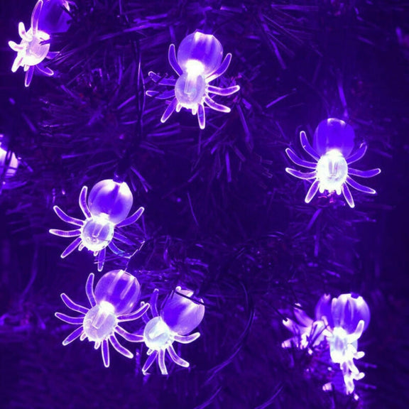 Colorful 3m 20LEDs Halloween LED Cartoon Atmosphere Decorative Light String(Purple Spider)