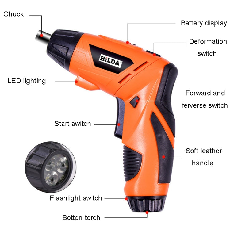 HILDA Multi-Function Li-Ion Screwdriver Mini Screwdriver Set(Black)