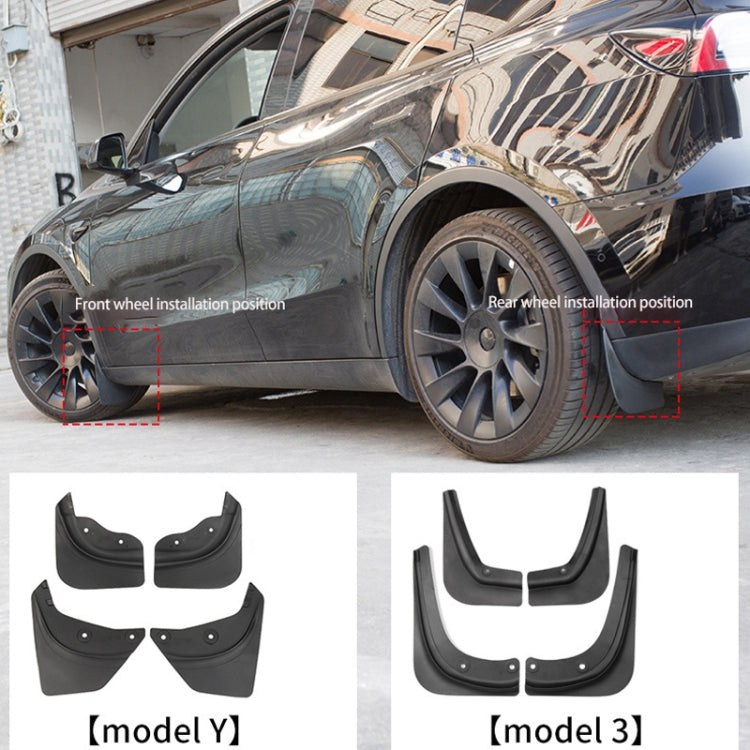 For Tesla Model Y 4pcs /Set Splash Guards Matte Fender No Drilling Required Upgraded PP Material - free shipping - PMC Jewellery - Order now!