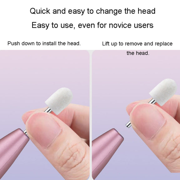 Electrical Nail Polisher Multifunctional Nail Polish Remover Pen Nail Sharpener(Rose Gold)