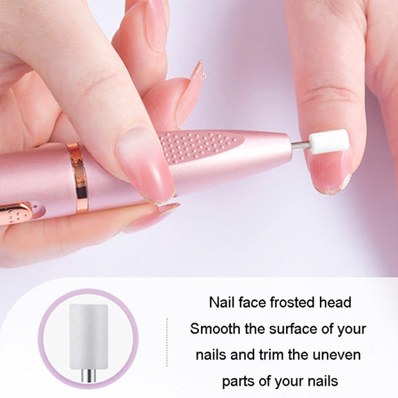 Electrical Nail Polisher Multifunctional Nail Polish Remover Pen Nail Sharpener(Rose Gold)
