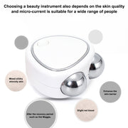 Mini Micro-Current Beauty Instrument Facial Lift Rejuvenating Device Massage Slimming Machine, Style: Acrylic Package(White)