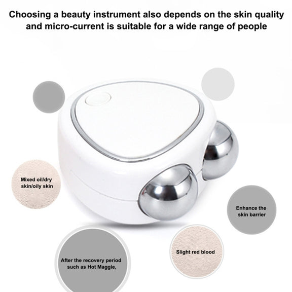 Mini Micro-Current Beauty Instrument Facial Lift Rejuvenating Device Massage Slimming Machine, Style: Acrylic Package(White)