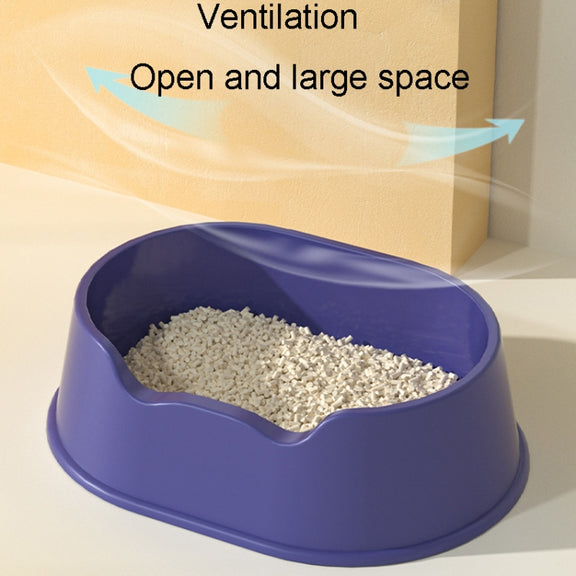 Open Litter Pan Large Capacity Plastic Pet Kennel, Model: Square Purple