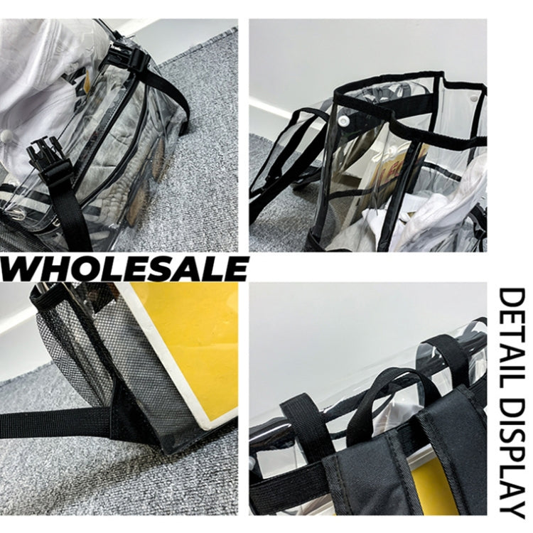 Transparent PVC Large Capacity Casual Outdoor Waterproof Travel Backpack(Black) - Double-shoulder Bags by PMC TechLife | Online Shopping South Africa | PMC TechLife | Buy Now Pay Later Mobicred